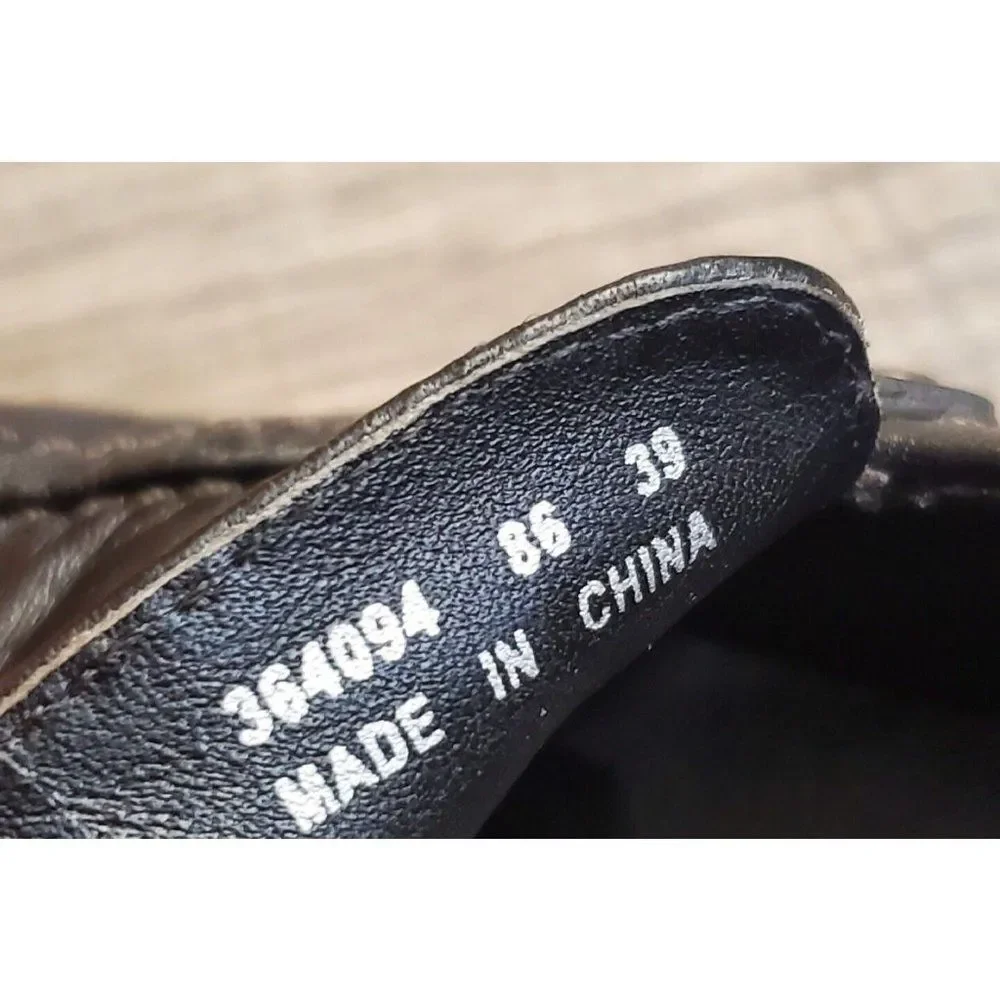Ecco Women's Black Leather‎ Heels Size 39 US 8-8.5